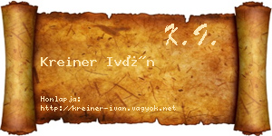 Kreiner Iván névjegykártya
